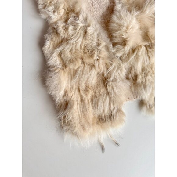 Girls' SIARE'S Beige Rabbit Fur Wool Knit Vest - Picture 5 of 11